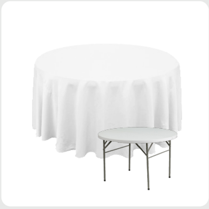 Banquet Table With White Stretch Cover