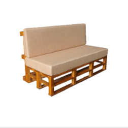 Bratley 2-Seater Sofa Color: Beige Fabric / Lacquered Wood