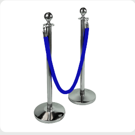 Extension Poles And Ropes Color: Chrome And Blue