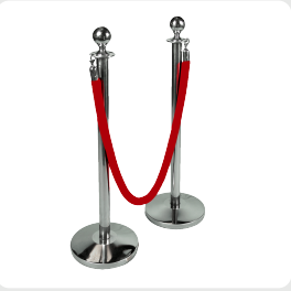 Extension Poles And Ropes Color: Chrome And Red