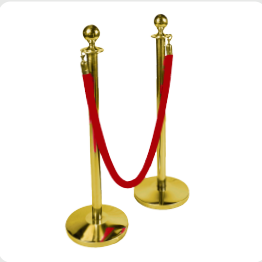 Extension Poles And Ropes Color: Gold And Red