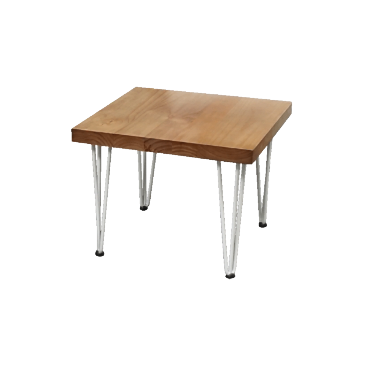 Hairpin Dice Rustic Coffee Table Color: Wooden Table Top / White Legs