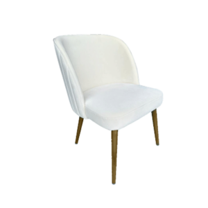 Ivory Velvet Dining Chair Color: Cream Velvet / Copper