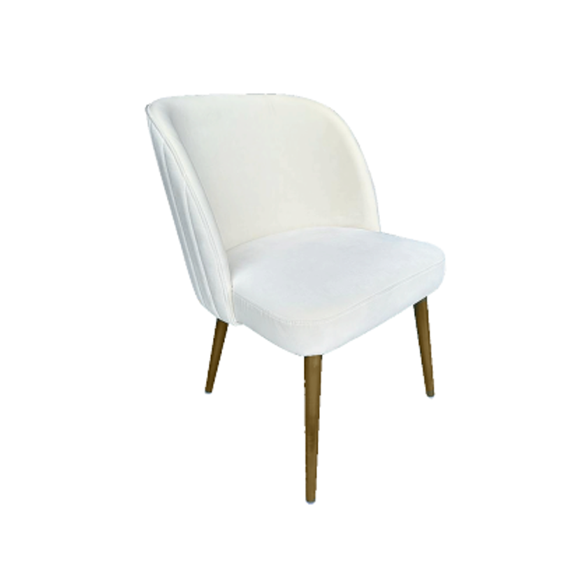 Ivory Velvet Dining Chair Color: Cream Velvet / Copper