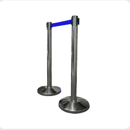 Retractable Stanchion Color: Chrome / Blue