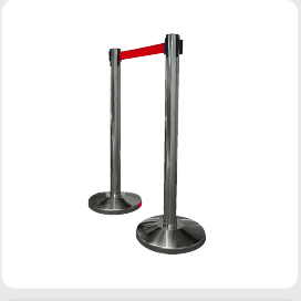 Retractable Stanchion Color: Chrome / Red